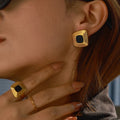 Golden Frame Earrings
