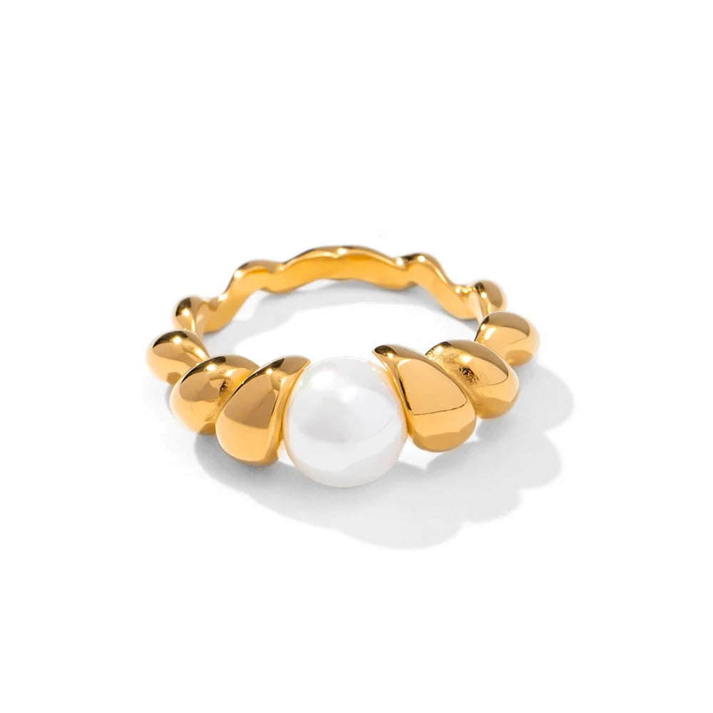 Golden Pearl Ring