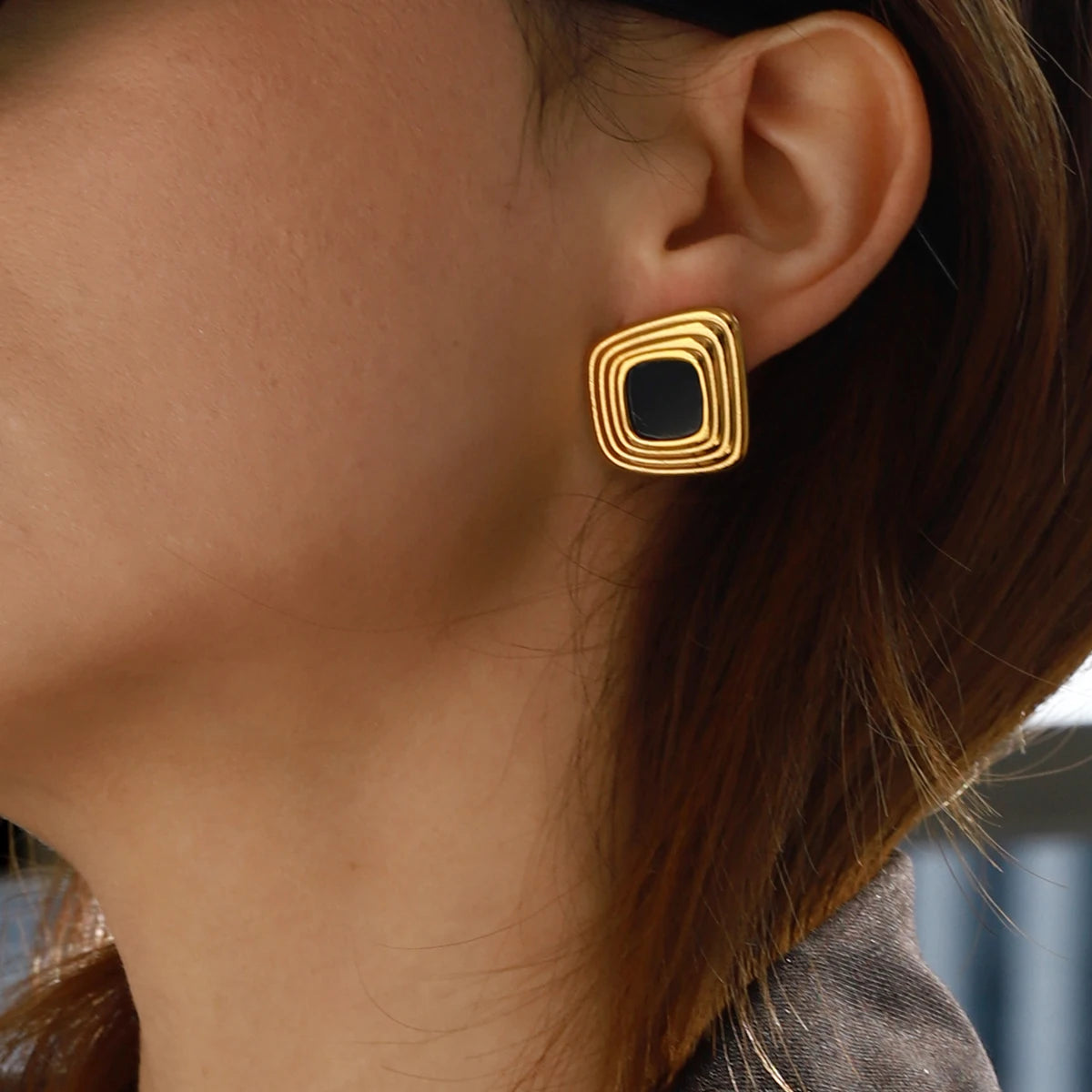 Golden Frame Earrings