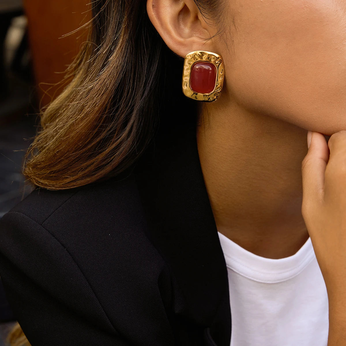 Vintage Ruby Earrings