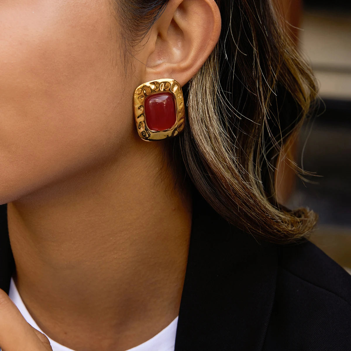 Vintage Ruby Earrings