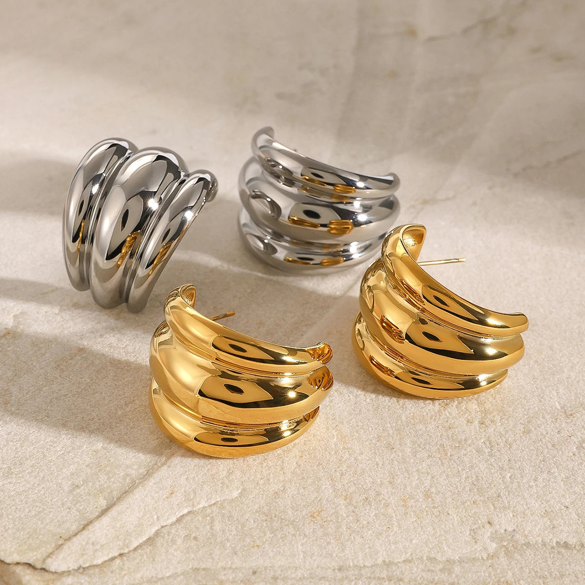 Golden Ripple Earring
