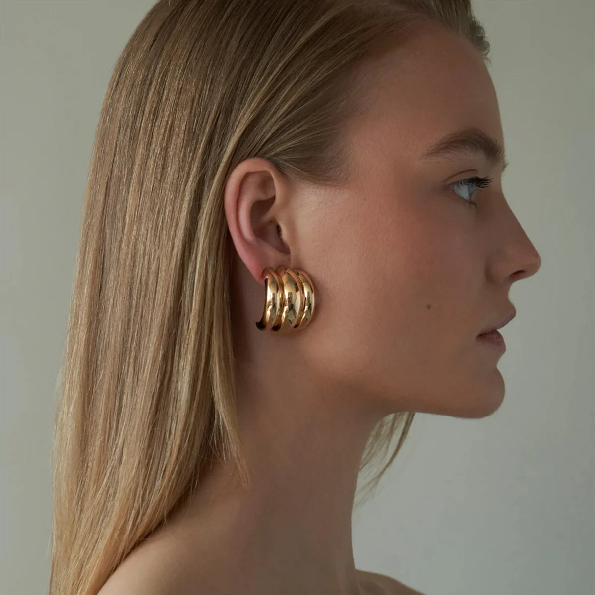 Golden Ripple Earring