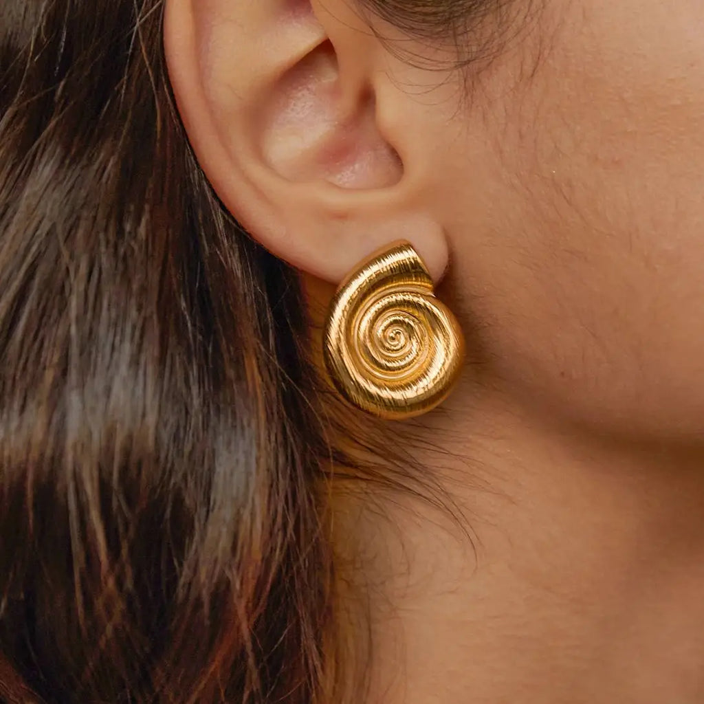 Spiral Gold Earrings