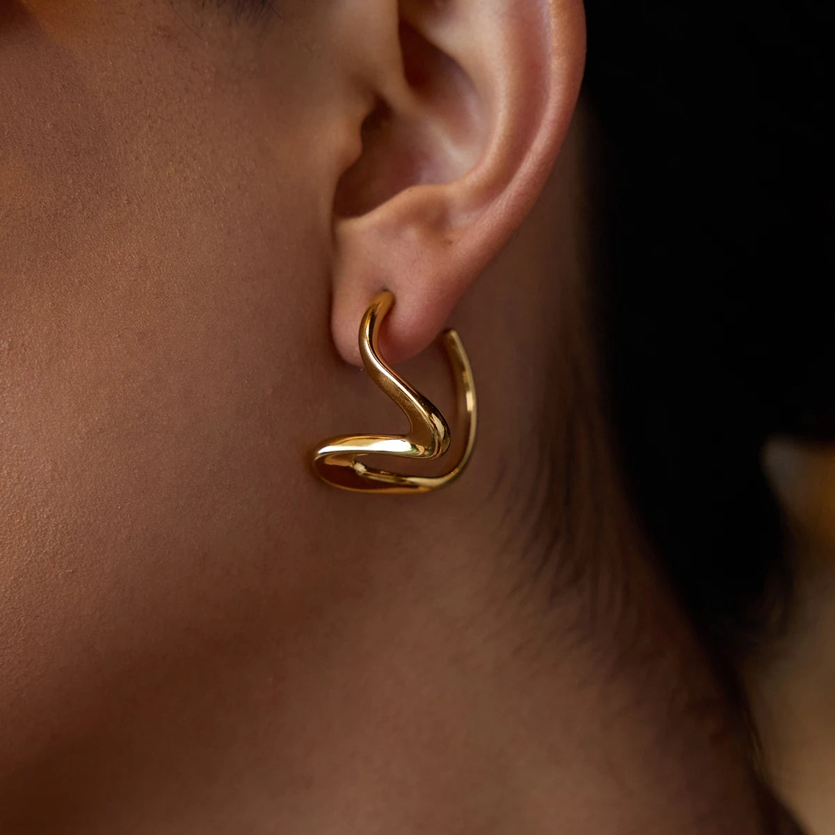Sculpted Gold Earrings