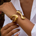 Golden Wave Cuff Bracelet