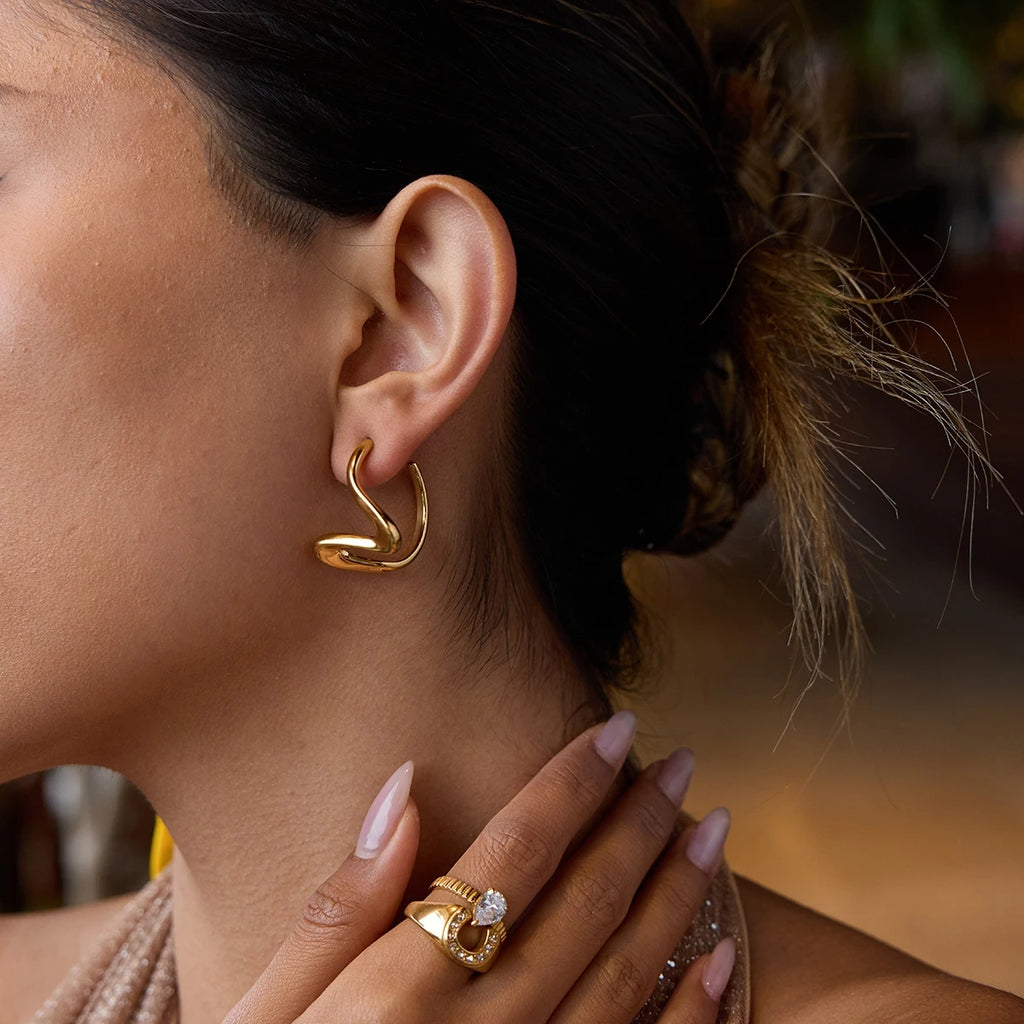 Sculpted Gold Earrings