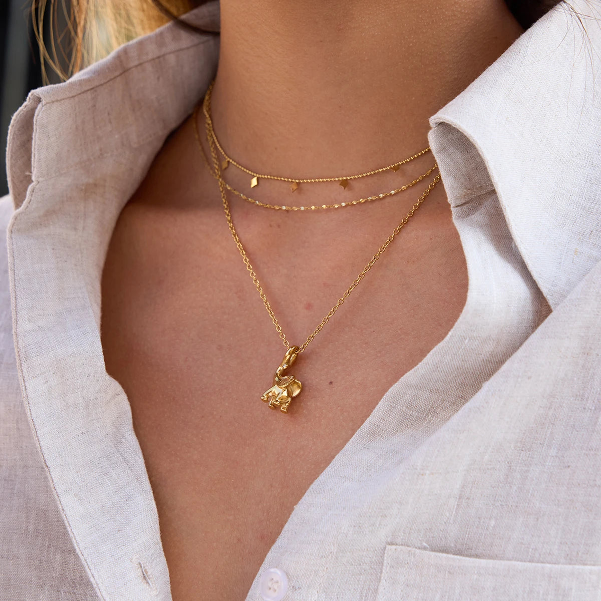 Golden elephant Necklace