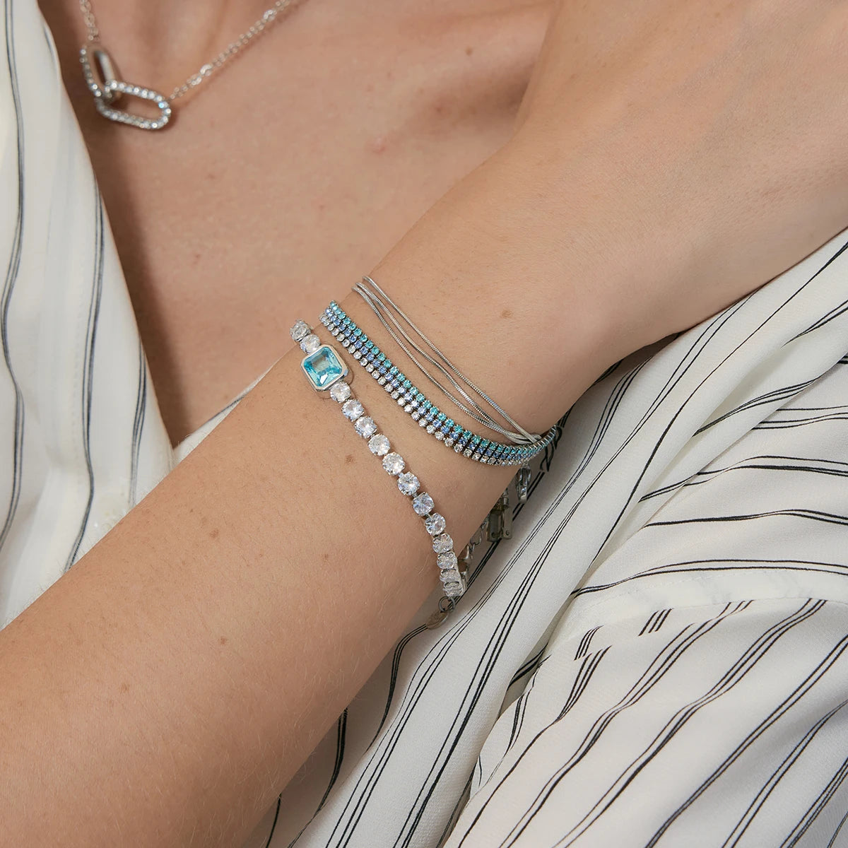 Ocean Crystal Tennis Bracelet