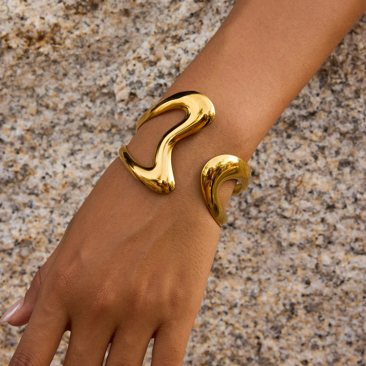 Golden Wave Cuff Bracelet