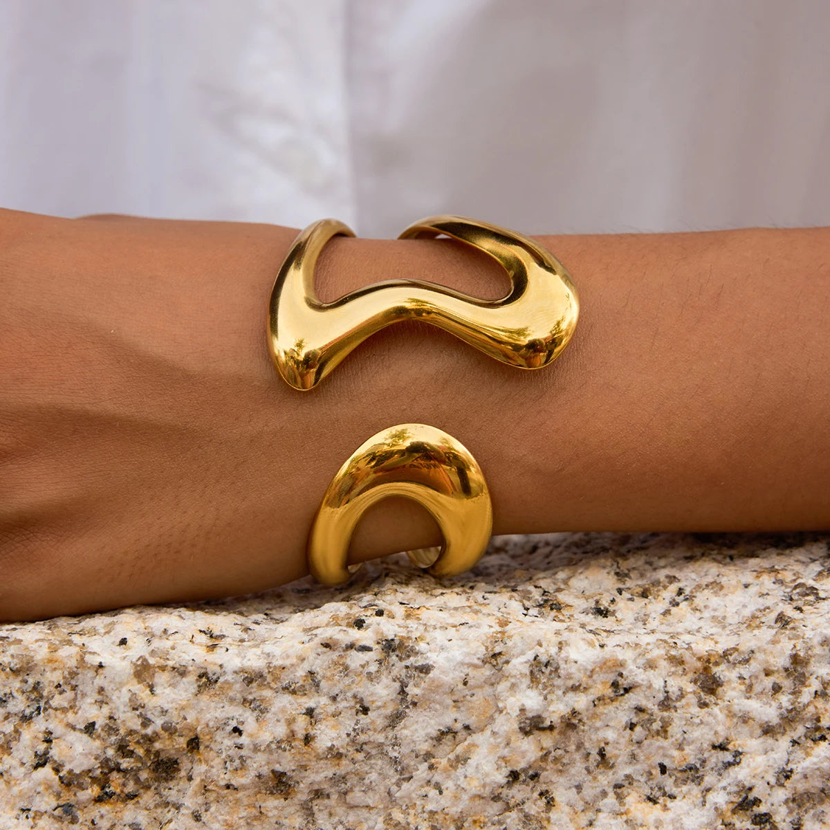 Golden Wave Cuff Bracelet