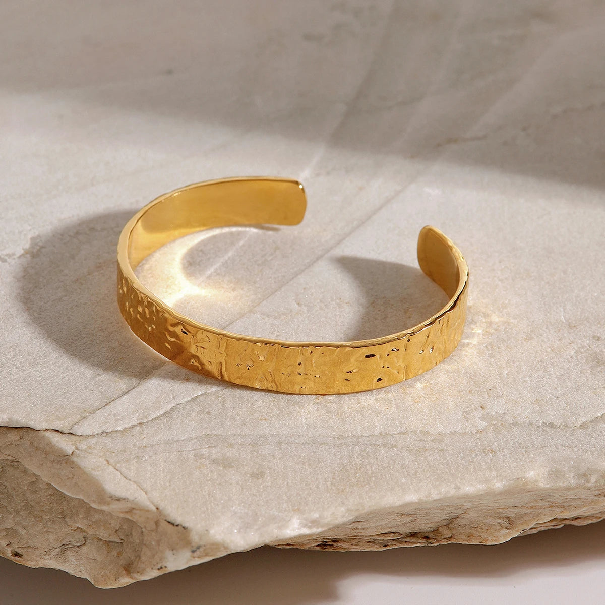 Golden Textured Cuff Bracelet