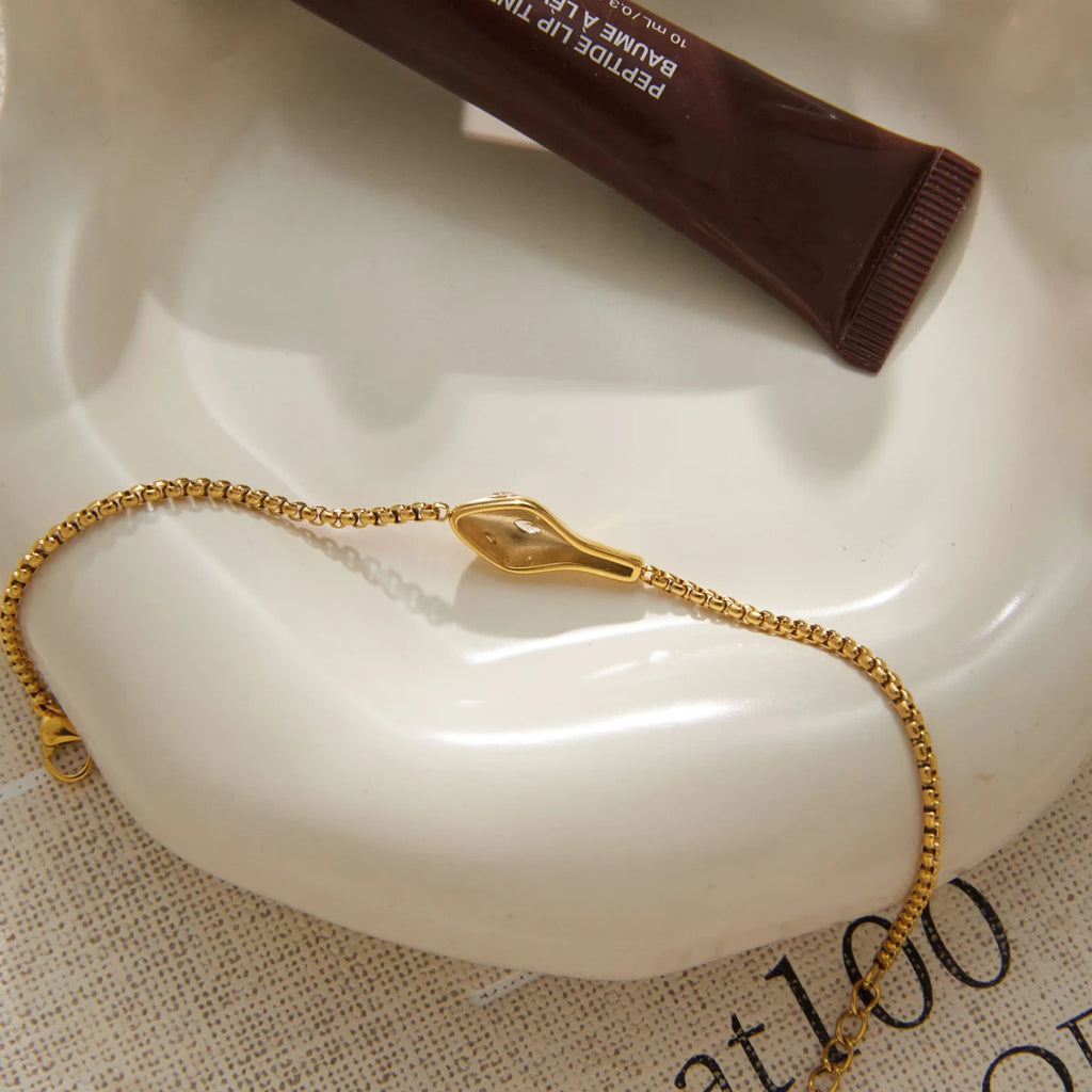 Golden Snake Charm Bracelet