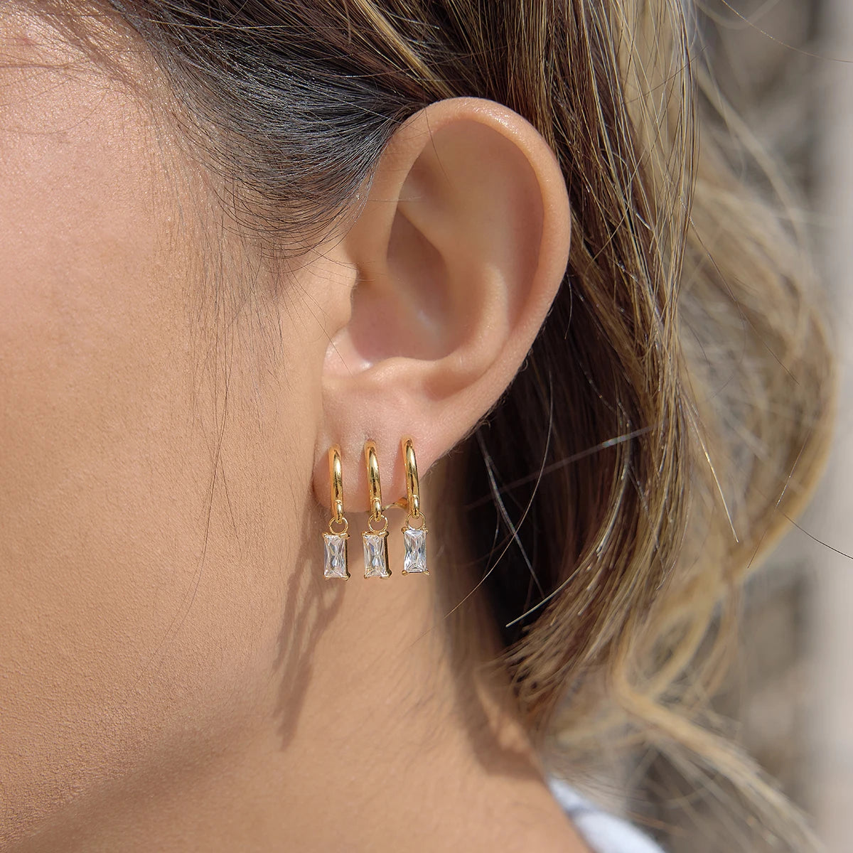 Triple Spark Earrings