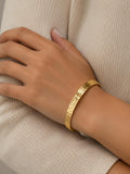Golden Textured Cuff Bracelet